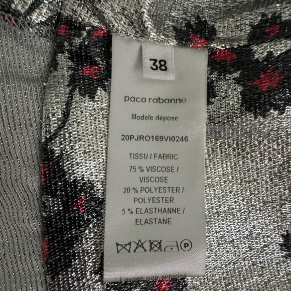 Paco Rabanne Floral Metallic Jerssey Maxi Dress Women's Size 38 US 6 EUC - Picture 15 of 15